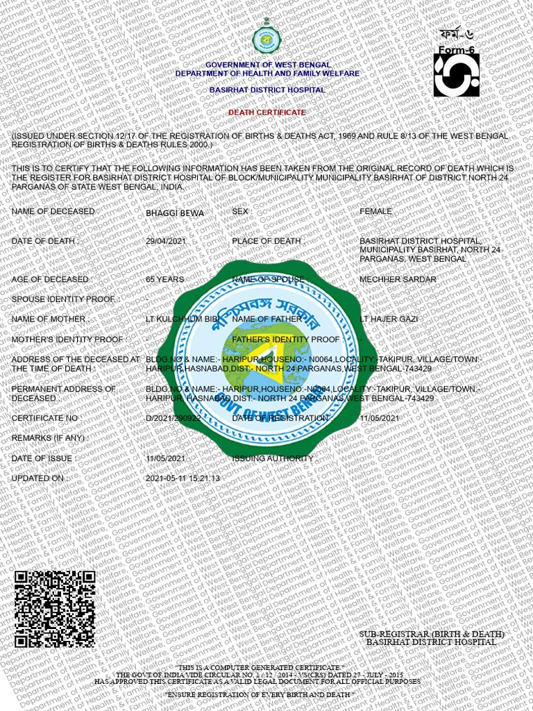 Death Certificate
